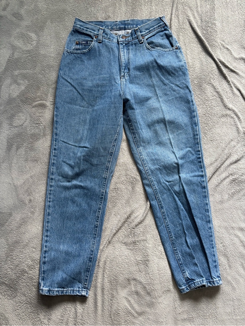 Vintage Lee High Rise Jeans Womens 10 Petite 90s Mom Tapered 100% Cotton Denim